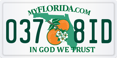 FL license plate 0378ID