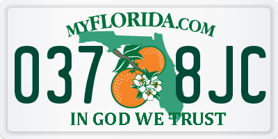 FL license plate 0378JC