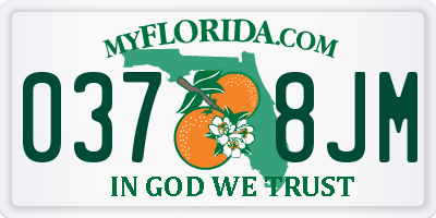 FL license plate 0378JM