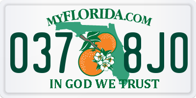 FL license plate 0378JO