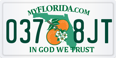 FL license plate 0378JT