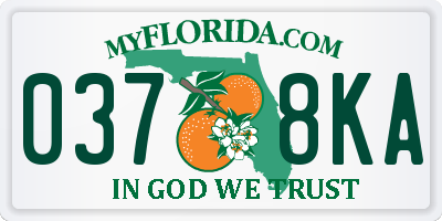 FL license plate 0378KA
