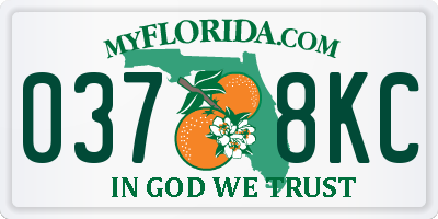 FL license plate 0378KC