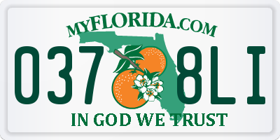 FL license plate 0378LI