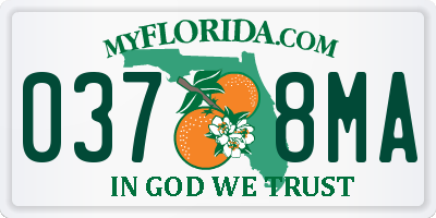 FL license plate 0378MA