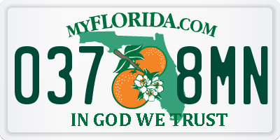 FL license plate 0378MN