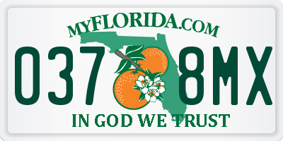 FL license plate 0378MX