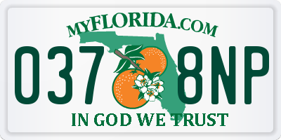 FL license plate 0378NP