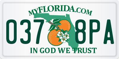 FL license plate 0378PA