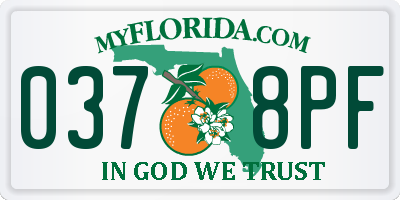FL license plate 0378PF
