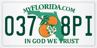 FL license plate 0378PI