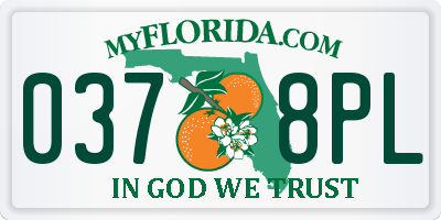 FL license plate 0378PL