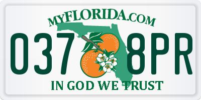 FL license plate 0378PR