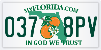 FL license plate 0378PV