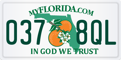 FL license plate 0378QL