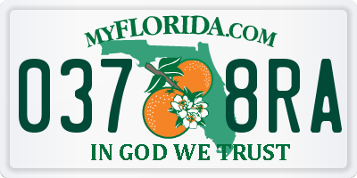 FL license plate 0378RA