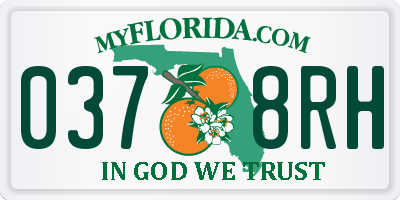 FL license plate 0378RH