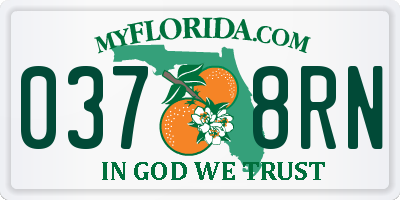 FL license plate 0378RN