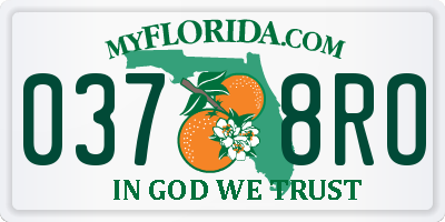 FL license plate 0378RO