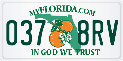 FL license plate 0378RV