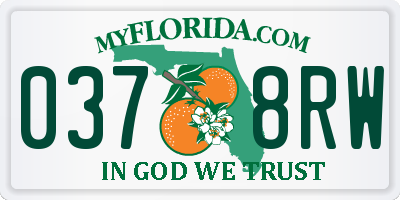 FL license plate 0378RW