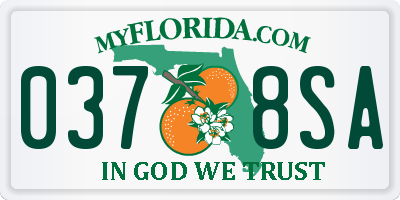 FL license plate 0378SA