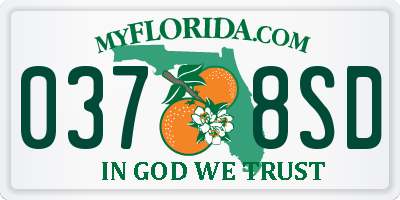 FL license plate 0378SD