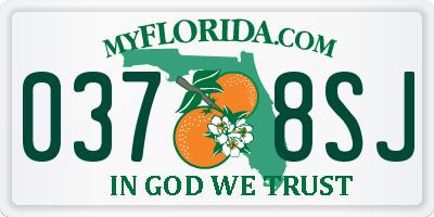FL license plate 0378SJ