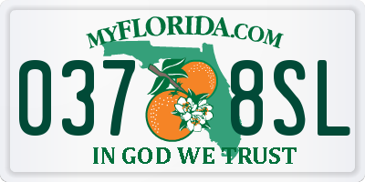 FL license plate 0378SL