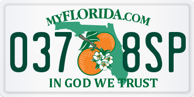 FL license plate 0378SP