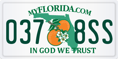 FL license plate 0378SS