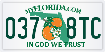 FL license plate 0378TC