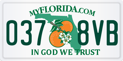 FL license plate 0378VB