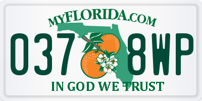 FL license plate 0378WP