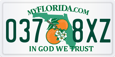 FL license plate 0378XZ