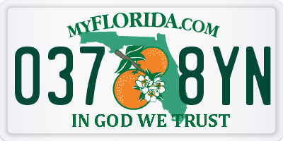 FL license plate 0378YN