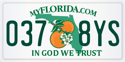 FL license plate 0378YS