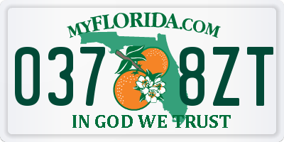FL license plate 0378ZT