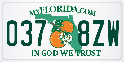 FL license plate 0378ZW