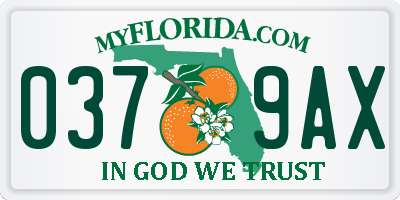 FL license plate 0379AX