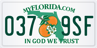 FL license plate 0379SF