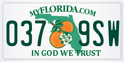 FL license plate 0379SW