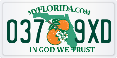 FL license plate 0379XD