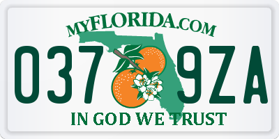 FL license plate 0379ZA