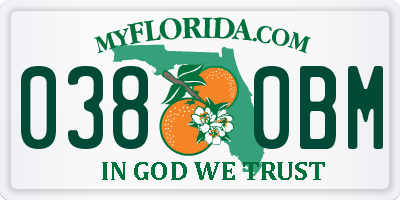 FL license plate 0380BM