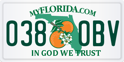 FL license plate 0380BV