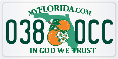 FL license plate 0380CC