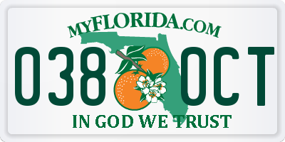 FL license plate 0380CT