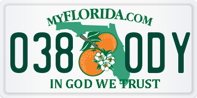 FL license plate 0380DY