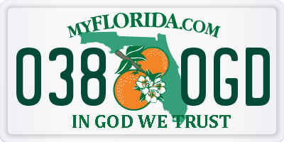 FL license plate 0380GD